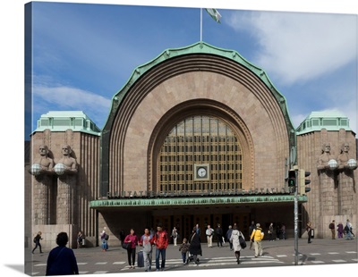 Entrance of Helsinki Central Railway Station, Helsinki, Finland
