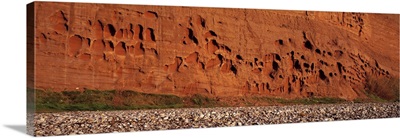 Eroded cliffs on the beach Budleigh Salterton Devon England