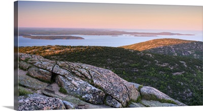 Evening view from Cadillac Mountain, Mount Desert Island, Acadia National Park, Maine