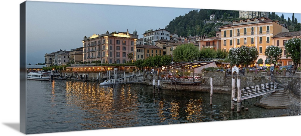 Evening view of waterfront at Bellagio, Lake Como, Lombardy, Italy