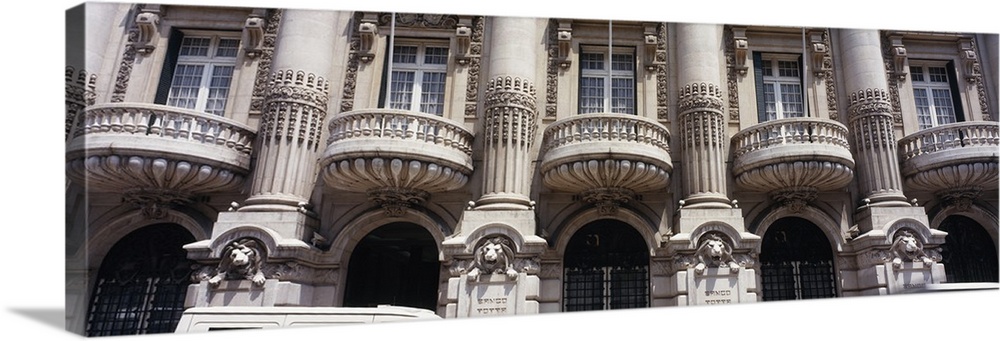 Facade of a bank, Totta And Acores Bank, Lisbon, Portugal