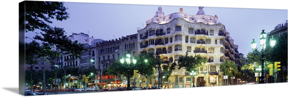 Facade of a building, La Pedrera (Casa Mila), Barcelona, Spain