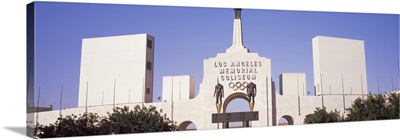 Facade of a stadium Los Angeles Memorial Coliseum Los Angeles California