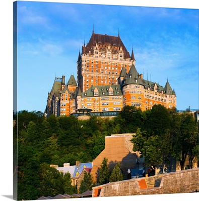 Facade of Chateau Frontenac in Lower Town, Quebec City, Quebec, Canada
