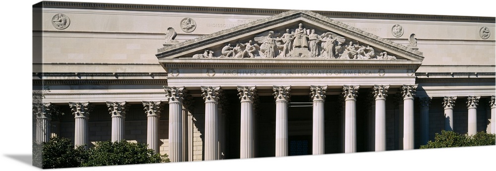 Facade of the National Archives Building, Washington DC, USA