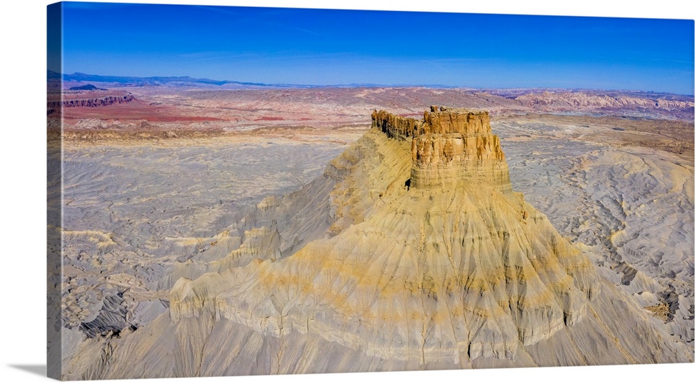 Factory Butte, an eroded, solitary mesa west of Hanksville, Wayne County, Utah, USA