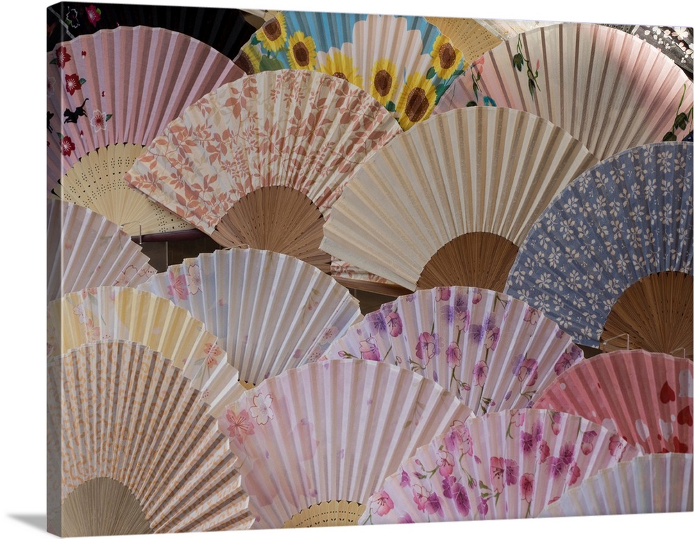 Fans for sale at a market stall, Kyoto Prefecture, Japan