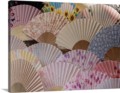 Fans for sale at a market stall, Kyoto Prefecture, Japan