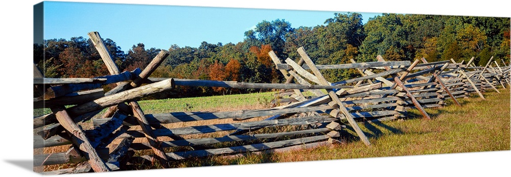 Fence at Gettysburg National Military Park, Gettysburg, Pennsylvania, USA.