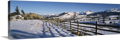Fence on a landscape, Telluride, Colorado