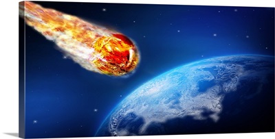 Fiery comet heading towards the Earth
