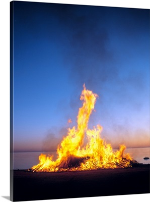 Fire On The Beach, Gotland Island, Sweden