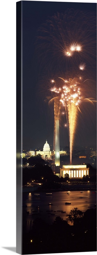 Fireworks display at night, Washington DC, USA