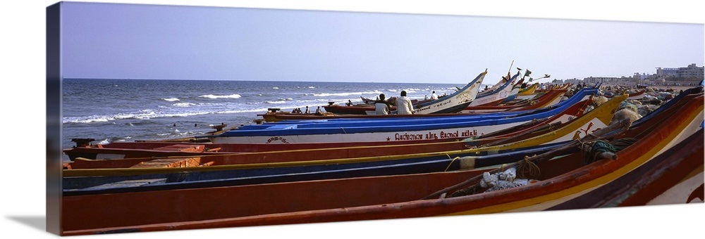 Fishing Boats On The Beach Marina Beach Chennai Tamil Nadu India