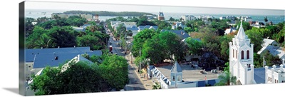 Florida, Key West, The Conch Republic, Aerial view of Duval street