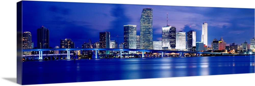 Miami, Florida waterfront with downtown skyline.