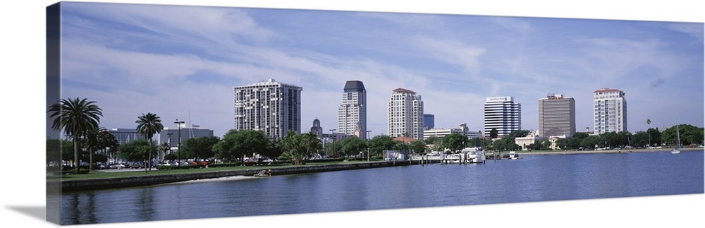 Florida, St. Petersburg, View of waterfront and cityscape