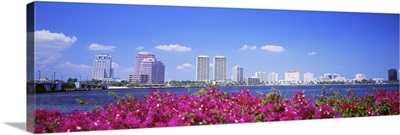 Florida, West Palm Beach, Panoramic view of the waterfront and skyline