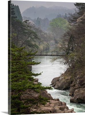 Fog over Geibikei Gorge, Hiraizumi, Iwate Prefecture, Japan