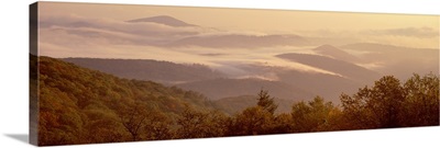 Fog over mountains, Blue Ridge Parkway, North Carolina