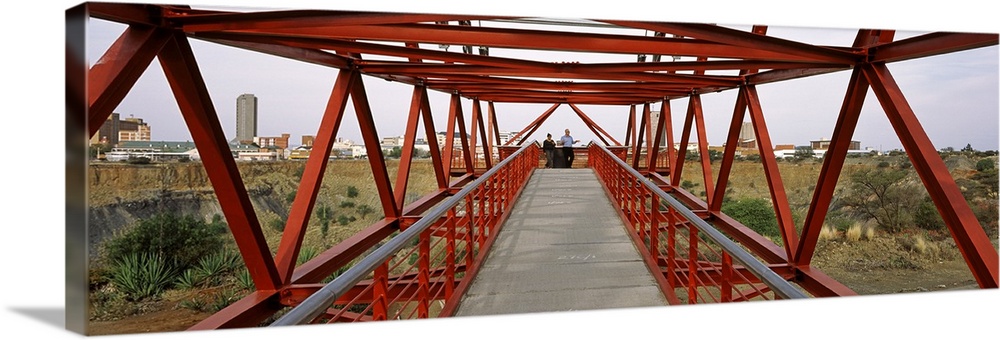 Footbridge with a city in the background Big Hole Kimberley Northern Cape Province South Africa