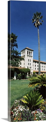 Formal garden in front of an educational building, Santa Clara University, California