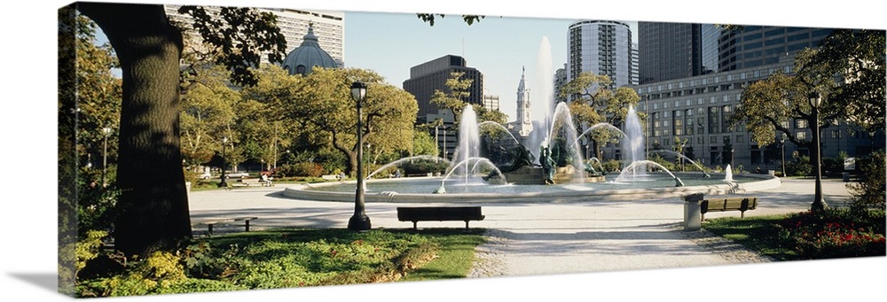 Fountain in a park, Swann Memorial Fountain, Logan Circle, Philadelphia, Philadelphia County, Pennsylvania