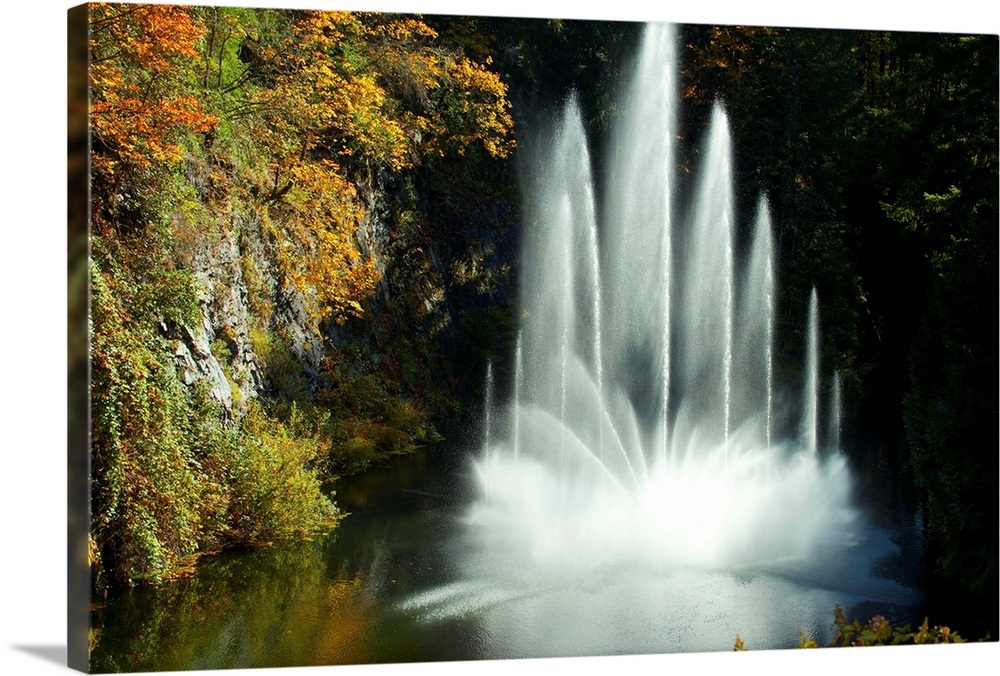 Fountains in Butchart Gardens, Victoria, Vancouver Island, British