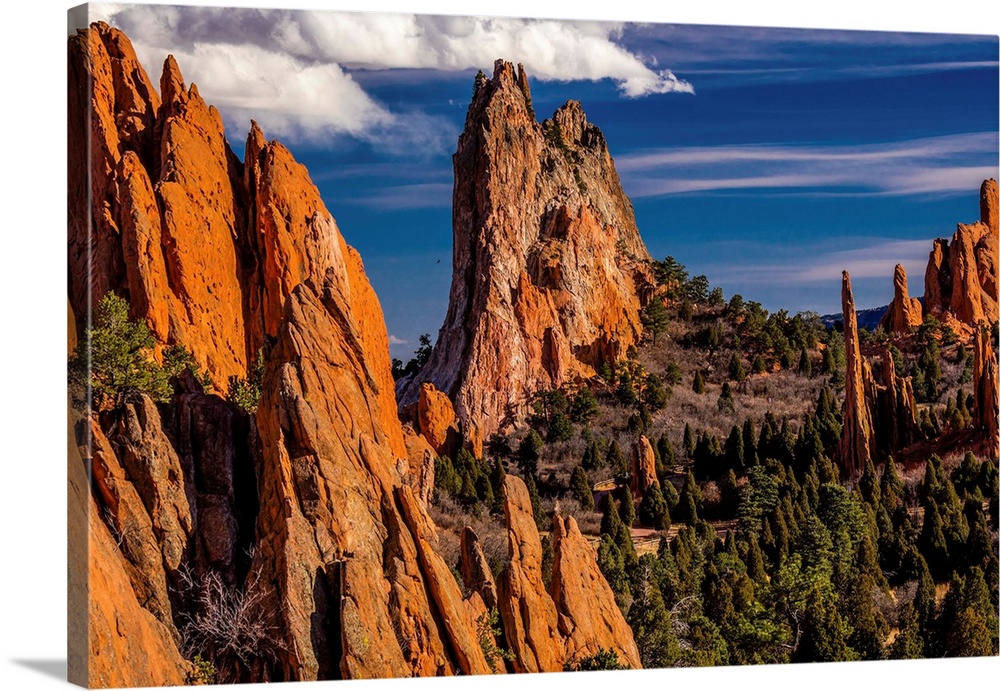 Garden of the gods, coloardo springs, co, USA - a national natural landmark features sedimentary rock formation.