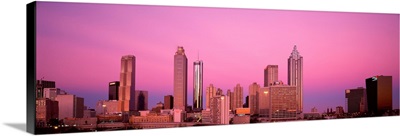 Georgia, Atlanta, Panoramic view of the city at dawn