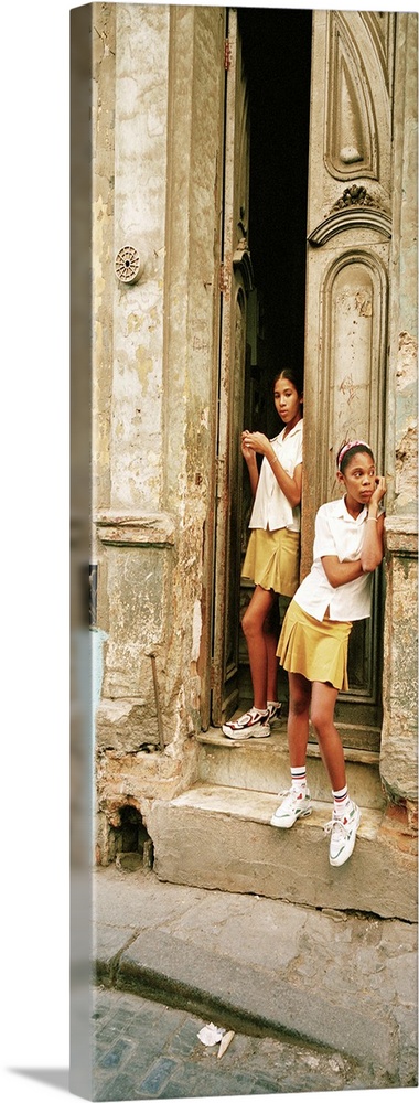 Girls in Doorway Cuba