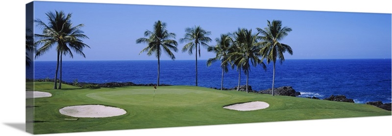 Golf course at the oceanside, Kona Country Club Ocean Course, Kailua ...