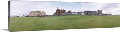 Golf course with buildings in the background, St. Andrews, Fife, Scotland