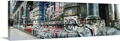 Graffiti covered Building on Bowery Street, Soho, Manhattan, New York City