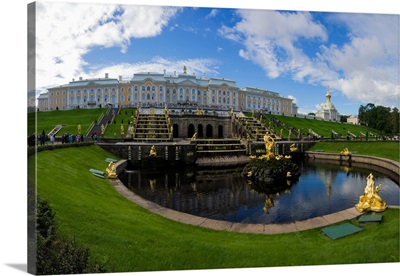 Grand Cascade fountains at Peterhof Grand Palace, Petergof, St. Petersburg, Russia