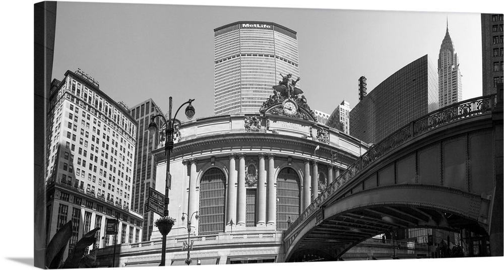 Low angle view of a building with a tower in the background, Grand Central Station, Madison Avenue, New York City, New Yor...