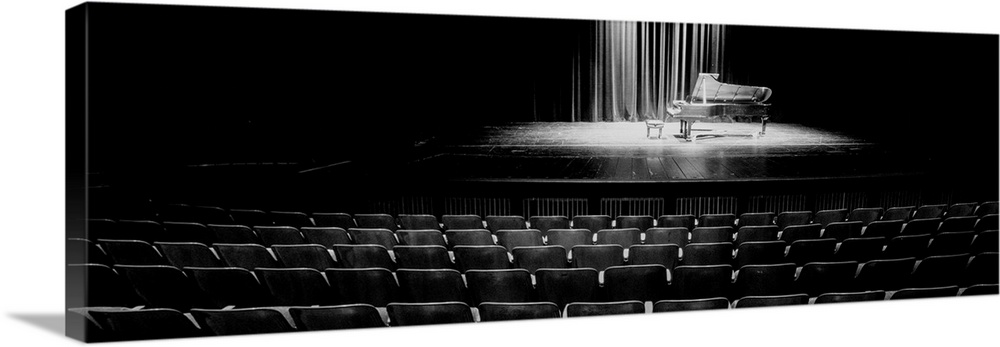 Grand Piano On A Concert Hall Stage, University Of Hawaii, Hilo, Hawaii, USA