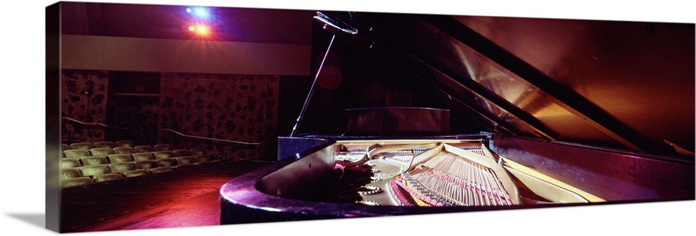 Grand piano on a concert hall stage, University Of Hawaii, Hilo, Hawaii