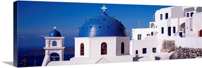 Greece, Santorini, Fira, Church of Anastasis, Blue dome on a Church