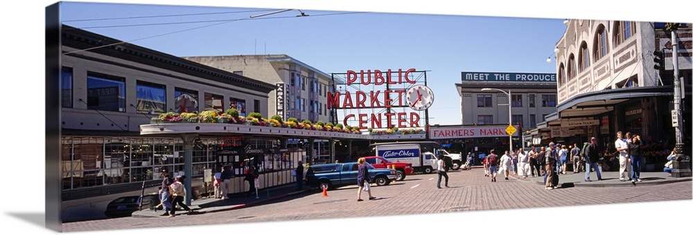 Group of people in a market, Pike Place Market, Seattle, Washington State