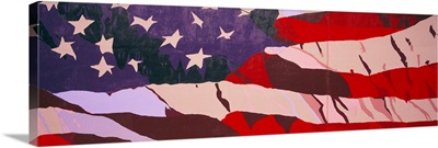 Hand Painted Mural American Flag
