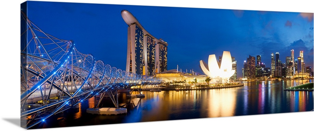 Helix Bridge, Marina Bay Sands, Art Science Museum, Singapore City, Singapore