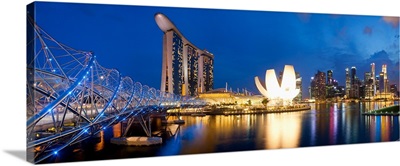 Helix Bridge, Marina Bay Sands, Art Science Museum, Singapore City, Singapore