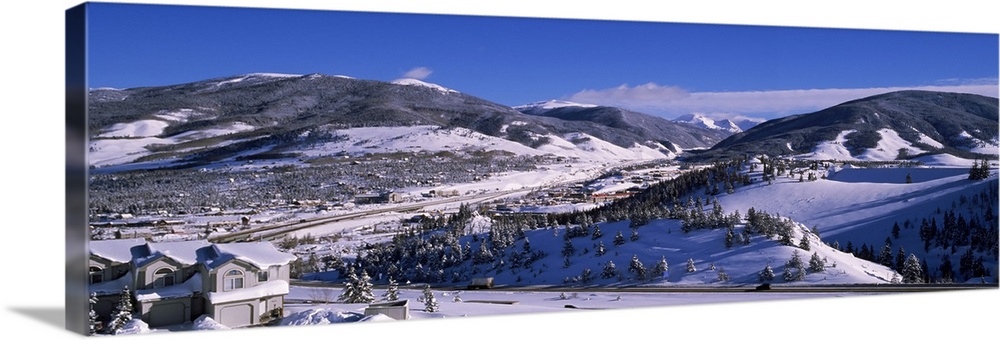 High angle view near Interstate 70, Dillon and Silverthorne, Summit County, Colorado