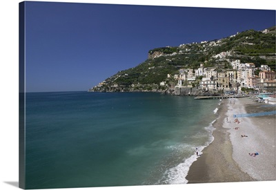 High angle view of a beach, Minori, Amalfi Coast, Campania, Italy