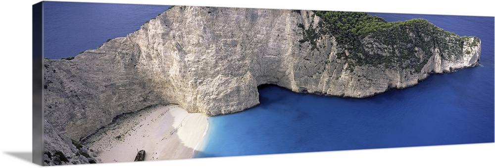 High angle view of a beach, Shipwreck Beach, Zakynthos, Ionian Islands, Greece