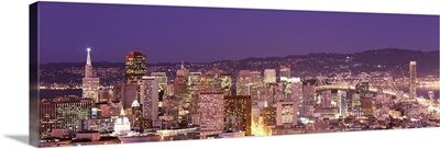 High angle view of a city at dusk San Francisco California