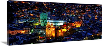 High angle view of a city, Basilica of Our Lady of Guanajuato, Mexico