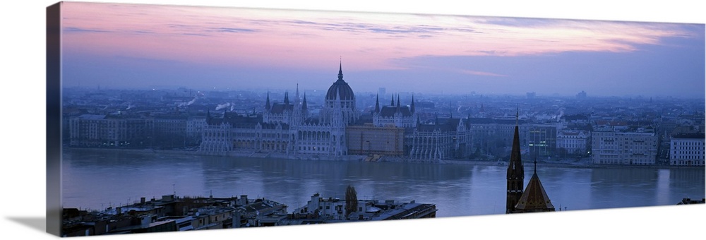 Budapest Hungary Skyline Picture PANORAMIC CANVAS WALL ART Print 