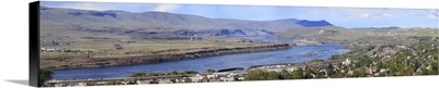 High Angle View Of A City Columbia River Dalles Wasco County Oregon